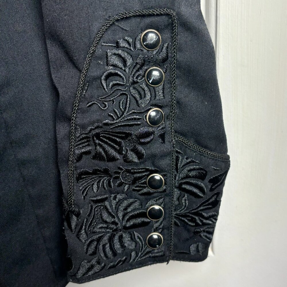 Scully Black Floral Embroidery Western Long Sleeve Button Down Shirt Mens XXL - Picture 4 of 7